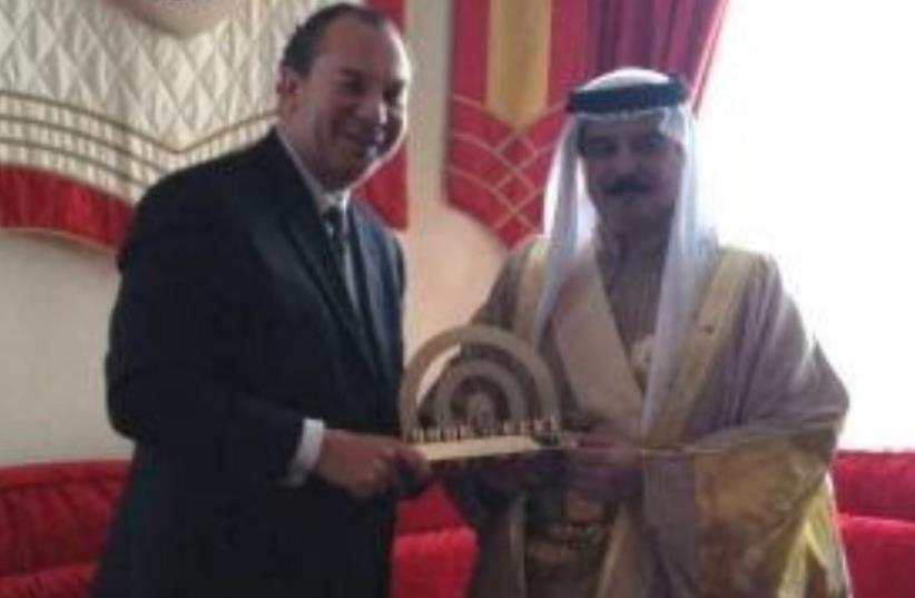The meeting between Rabbi Marc Schneier and King Hamad Bin Isa Al Khalifa took place at the Royal Palace in Manama, Bahrain on Wednesday March 2, 2016 (photo credit: Courtesy)