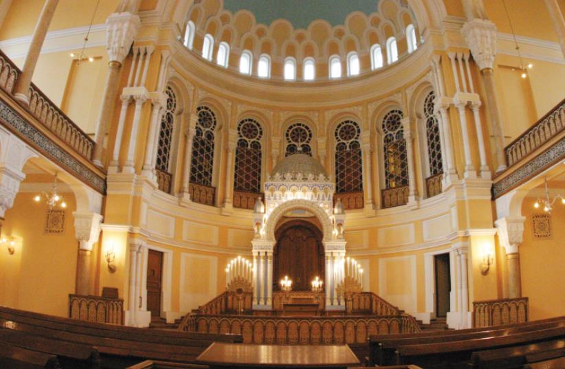 THE INTERIOR of the Grand Choral Synagogue of St. Petersburg, Russia, is seen. (photo credit: GRAND CHORAL SYNAGOGUE)