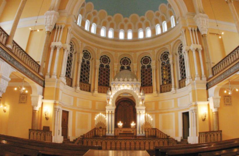 THE INTERIOR of the Grand Choral Synagogue of St. Petersburg, Russia, is seen. (photo credit: GRAND CHORAL SYNAGOGUE)
