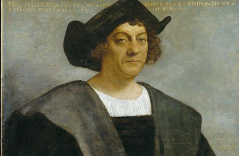 CHRISTOPHER COLUMBUS is depicted by Italian Renaissance painter Sebastiano del Pombo. (photo credit: Wikimedia Commons)