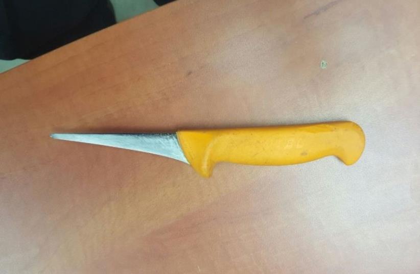 Knife seized by police on April 4, 2016 ‏ (photo credit: ISRAEL POLICE)