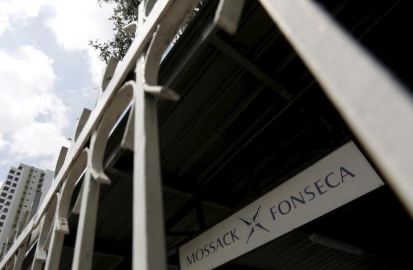 Mossack Fonseca law firm sign is pictured in Panama City (photo credit: REUTERS)
