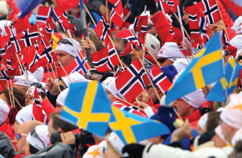 Norway, sweden, nordic flags (photo credit: REUTERS)