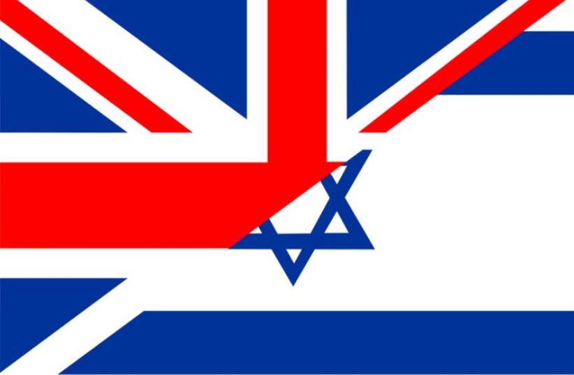 Israel and UK flags (photo credit: ING IMAGE/ASAP)