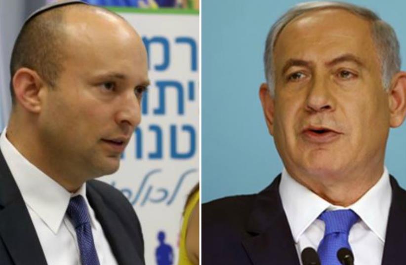 PM Benjamin Netanyahu and Education Minister Naftali Bennet (photo credit: SASSON TIRAM,REUTERS)