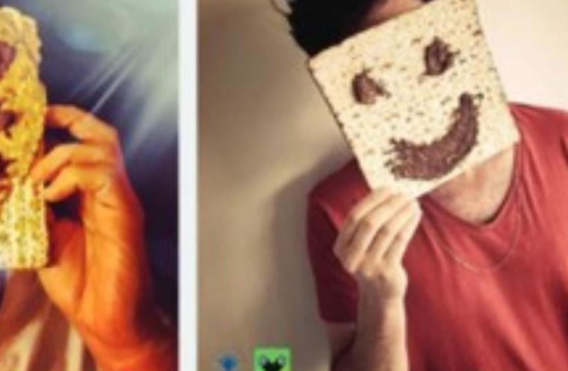 People show off their Matza Smiles to help those in need on Passover (photo credit: Courtesy)