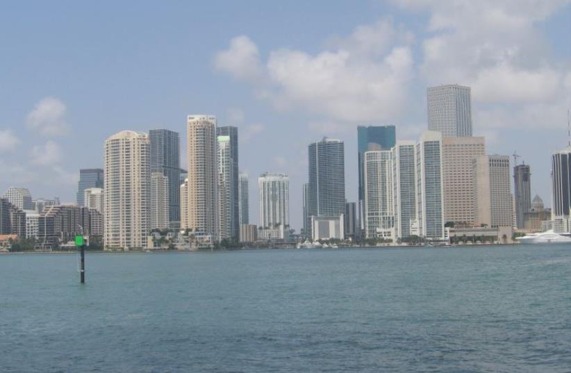 THE MIAMI skyline as seen from Biscayne Bay (photo credit: BEN G. FRANK)