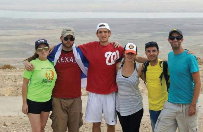 Masa participants take in the Land of Israel, including teaching fellow Jessica Davis (left) (photo credit: Courtesy)
