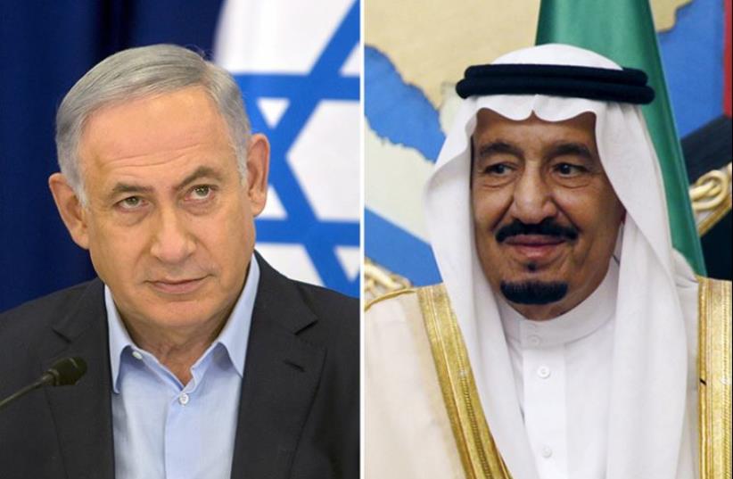Netanyahu and Saudi King Salman (photo credit: REUTERS)