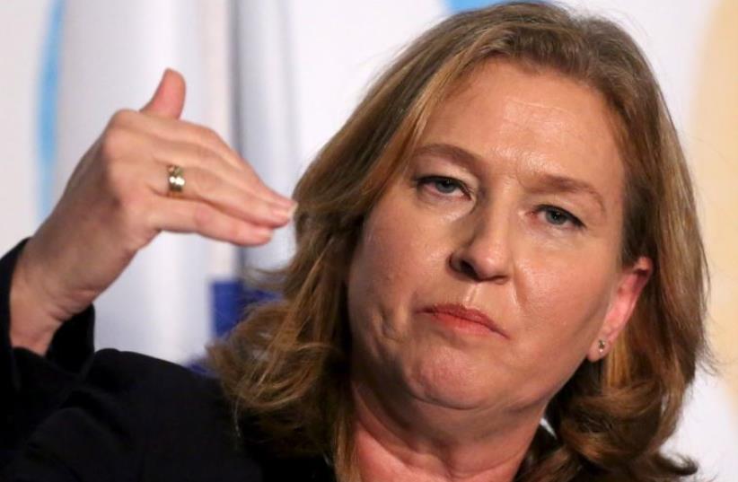 Former foreign minister Tzipi Livni of the Zionist Union addresses a conference in New York (photo credit: REUTERS)