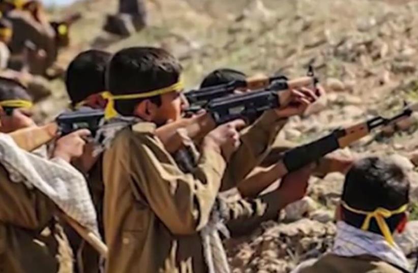 Iran regime produces video clip urging children to enlist in the Syria war (photo credit: YOUTUBE)