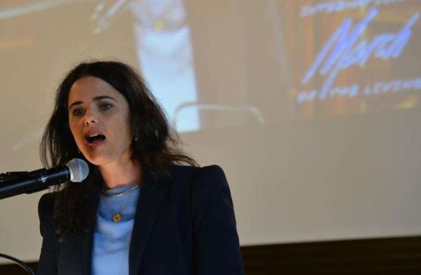 Ayelet Shaked speaks at Nuremberg Symposium in Krakow, Poland  (photo credit: YOSSI ZELIGER,MOSHE MILNER)