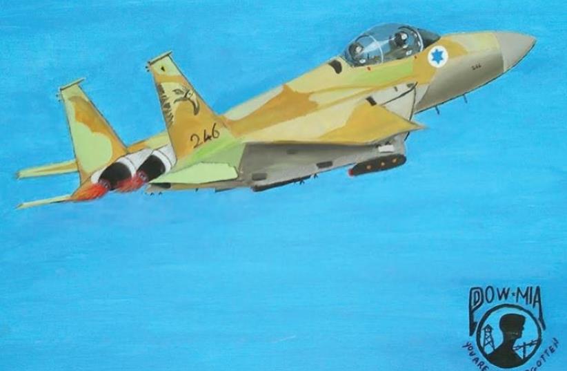 A painting from a collection inspired by various military vehicles, by Shelomo Shosha (photo credit: ADA NAAMANI)