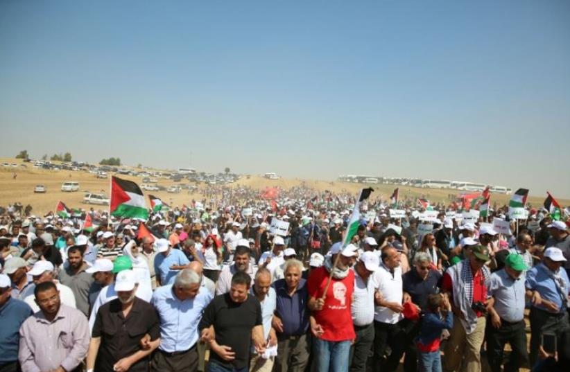 Participants attend a rally commemorating the Nakba (photo credit: JOINT LIST)