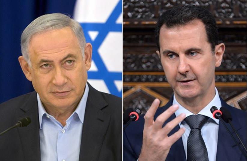 Netanyahu and Assad (photo credit: REUTERS)