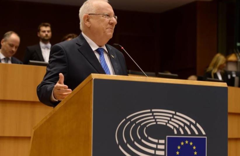 President Rivlin Addresses EU Parliament (photo credit: Mark Neiman/GPO)