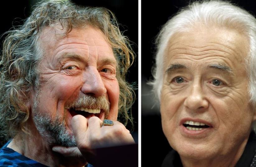 Lead singer Robert Plant (L) and guitarist Jimmy Page of British rock band Led Zeppelin are seen October 9, 2012 and July 21, 2015 in New York and Toronto in this combination file photo. (photo credit: REUTERS)
