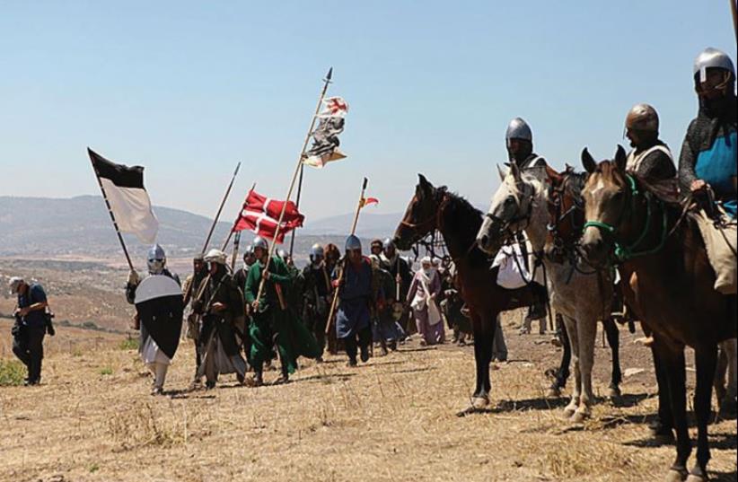 Staging the 12th-century Battle of Hattin (photo credit: ZURA BAZELI)