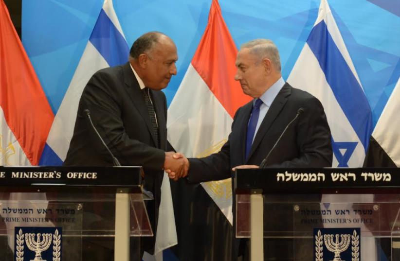 Prime Minister Netanyahu meets with Egypt's FM in Israel (photo credit: PRIME MINISTER'S OFFICE)