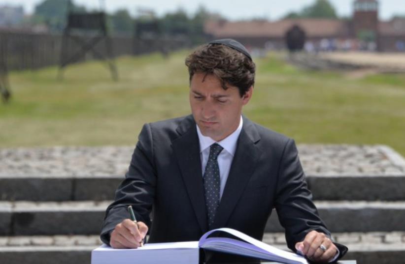 Canadian PM Justin Trudeau visits Auschwitz (photo credit: AUSCHWITZ MEMORIAL TWITTER)