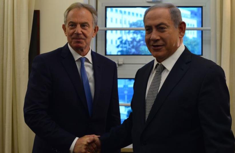 PM Netanyahu with Tony Blair (photo credit: KOBI GIDEON/GPO)