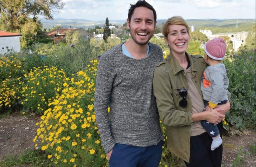 The result of a life-changing meeting in Goa, India: Katharina Hoeftmann with husband Nahum and son Ari (photo credit: Courtesy)