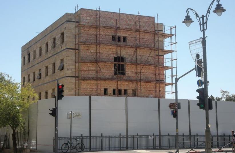 The long-abandoned Solel Boneh building on King George Avenue is finally undergoing renovations (photo credit: MARC ISRAEL SELLEM)