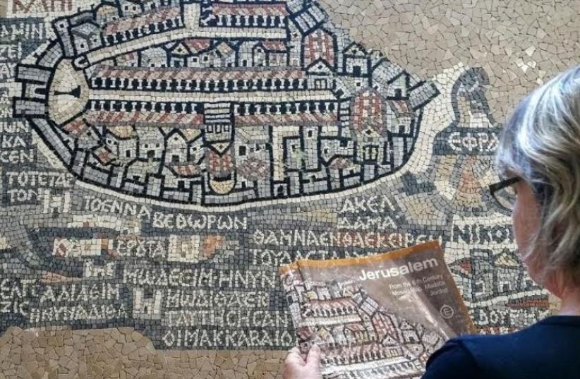 The Jewish Quarter’s Madaba Map replica.  (photo credit: COURTESY OF EILON MOSAIC)