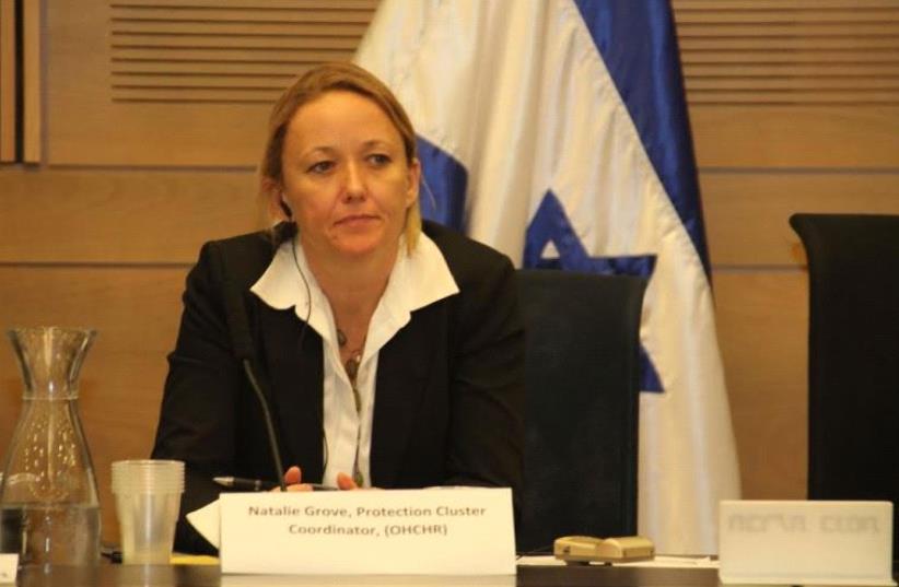 Natalie Grove, OHCHR (UN Office of the High Commissioner for Human Rights) (photo credit: TOVAH LAZAROFF)