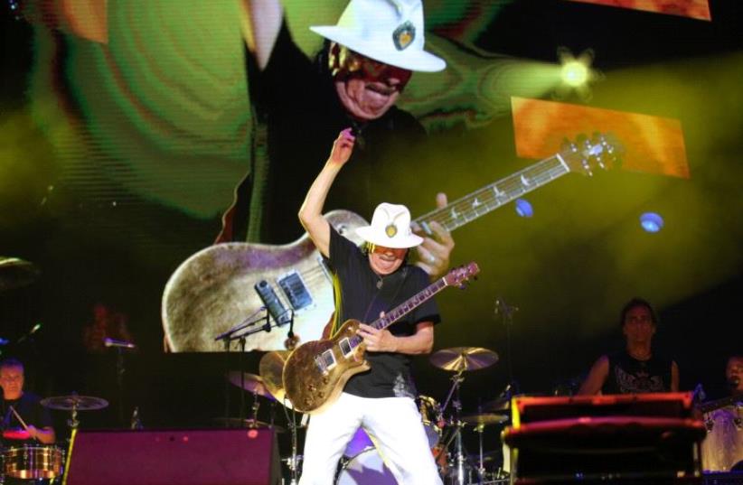 Santana performs to 50,000 in Tel Aviv (photo credit: BERNARD ELLOUK)