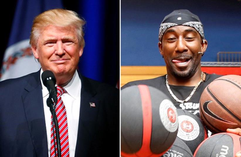 Trump and Stoudemire (photo credit: REUTERS)