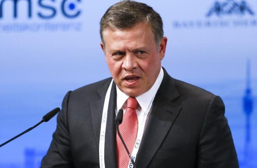 Jordan's King Abdullah speaks at the Munich Security Conference in Munich, Germany, February 12, 2016 (photo credit: REUTERS)