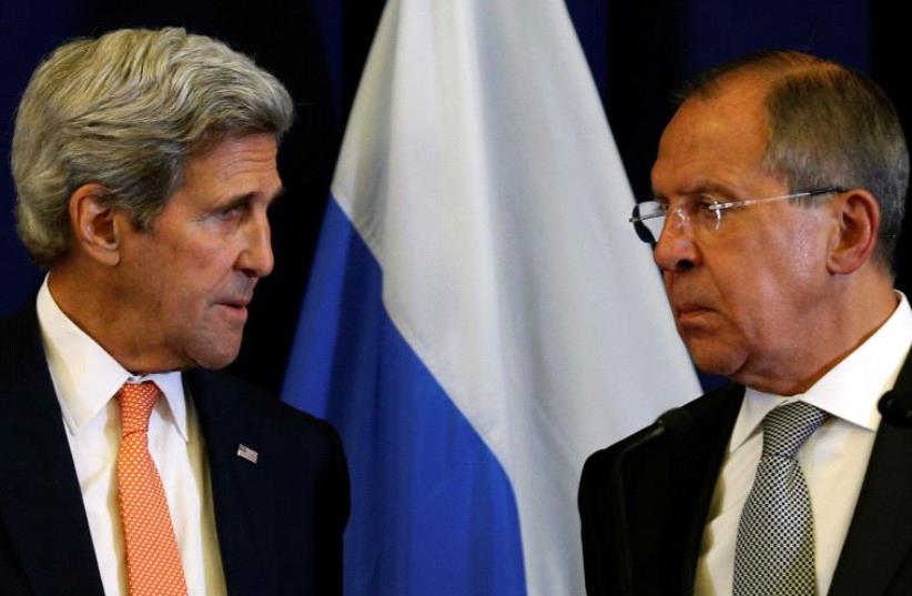 US Secretary of State John Kerry and Russian Foreign Minister Sergei Lavrov (photo credit: REUTERS)