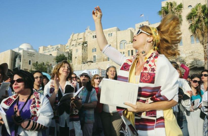 Members of Women of the Wall at a prayer service at the Kotel in 2013 (photo credit: MARC ISRAEL SELLEM)