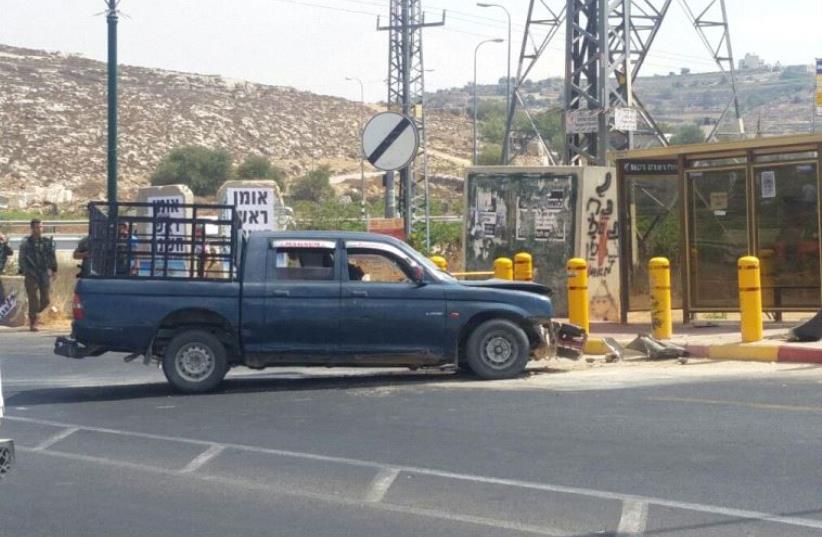 Car ramming attack thwarted in Kiryat-Arba (photo credit: Courtesy)