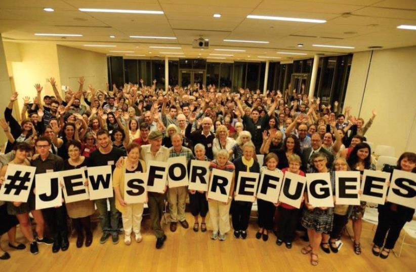 REPRESENTATIVES OF US Jewish organizations come together at HIAS’s JewsforRefugees Assembly in Manhattan on Wednesday. (photo credit: GILI GETZ)