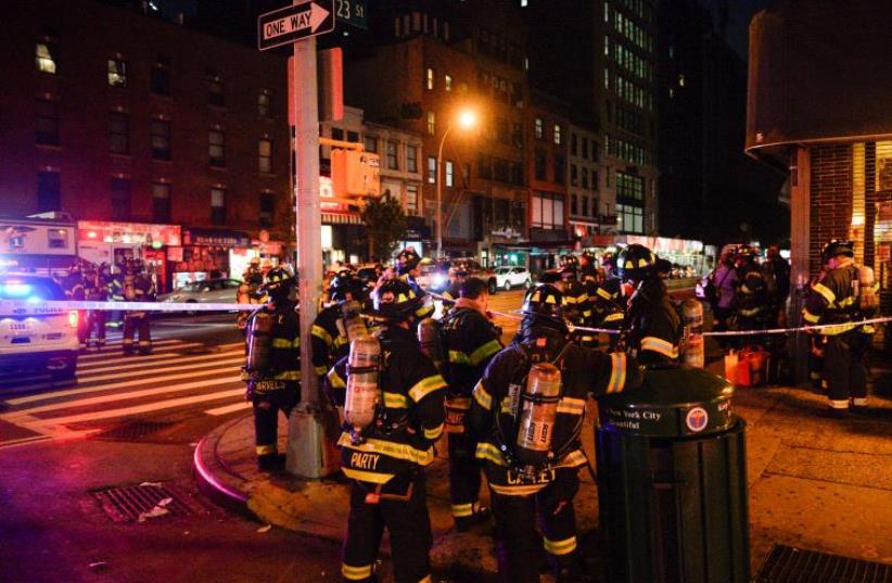 Scene of explosion in the Chelsea neighborhood of Manhattan, New York, U.S. September 17, 2016 (photo credit: REUTERS)