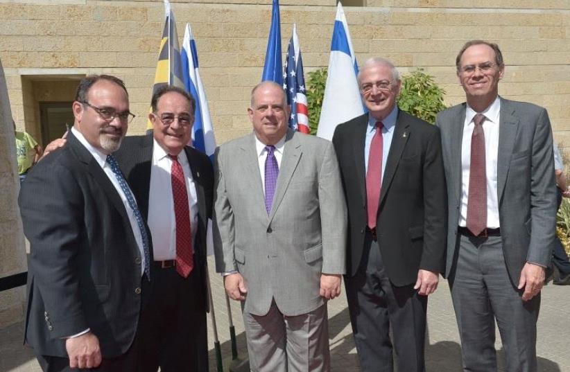 Signing of an agreement between The Hebrew University of Jerusalem and the University of Maryland, Baltimore (photo credit: BRUNO CHARBIT)