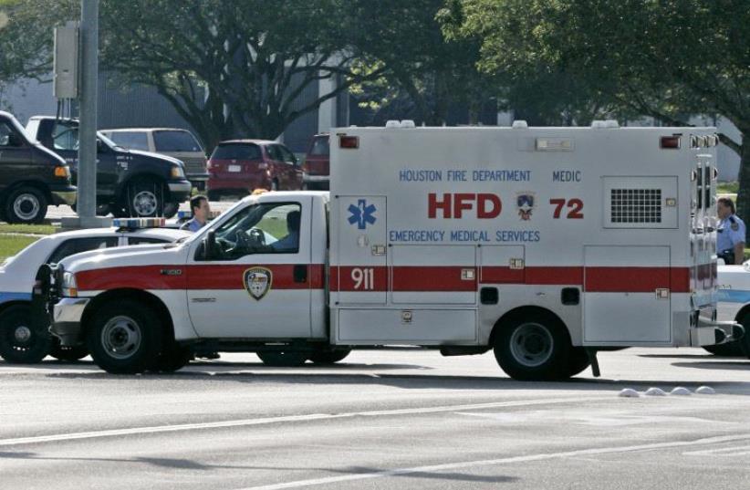 An ambulance in Houston (photo credit: REUTERS)