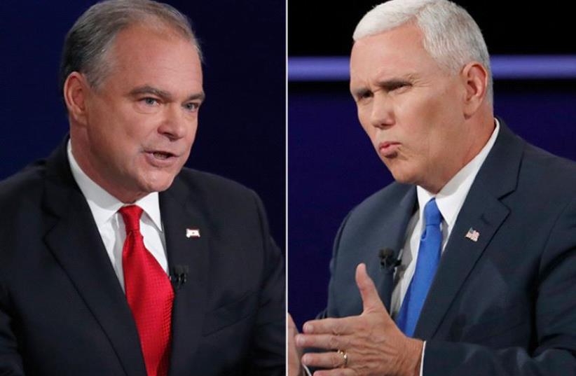 Kaine and Pence (photo credit: REUTERS)