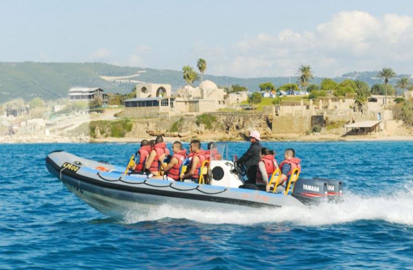 The tornado boat is a fun way to see Rosh Hanikra and the coast from a different angle (photo credit: Courtesy)