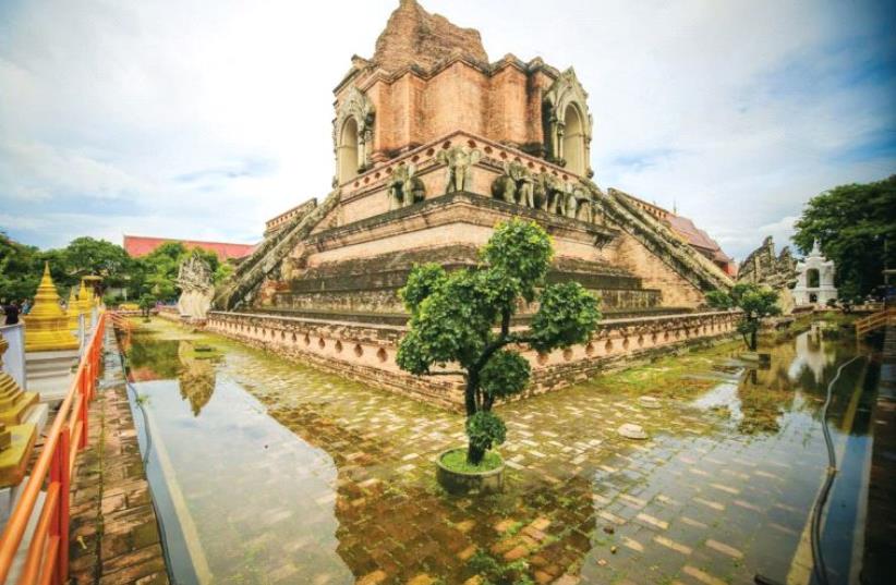 Wat Chedi Luang, a 14th-century Buddhist temple located in the old city of Chiang Mai (photo credit: GUY YECHIELY)