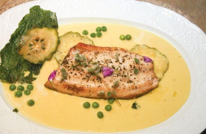 Fish in citron cream sauce and vegetables (photo credit: MARC ISRAEL SELLEM)