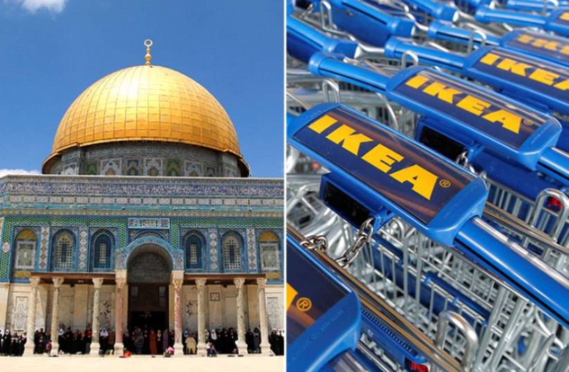 Temple Mount and IKEA (photo credit: REUTERS)