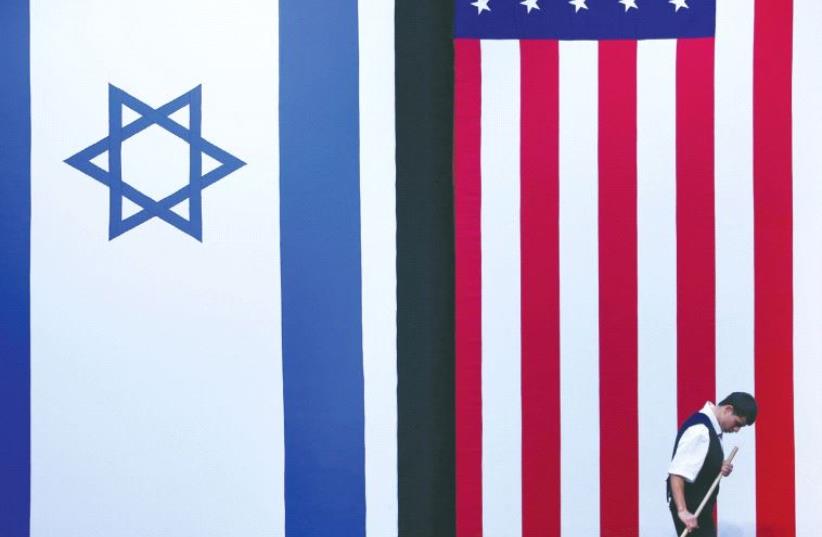 Flags of the United States and Israel (photo credit: REUTERS)