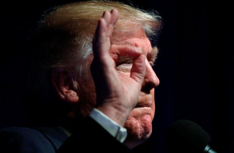 Republican presidential nominee Donald Trump attends a campaign rally in Scranton, Pennsylvania, US November 7, 2016 (photo credit: REUTERS)