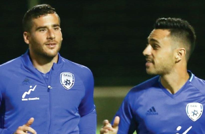 The main topic of conversation at Israel’s training session yesterday was the security concerns that forced the relocation of the national team’s World Cup qualifier against Albania this weekend (photo credit: DANNY MAROM)