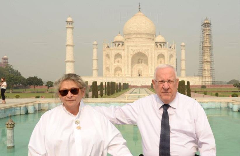 President Rivlin at the Taj Mahal.  (photo credit: PRESIDENTIAL SPOKESPERSON OFFICE)