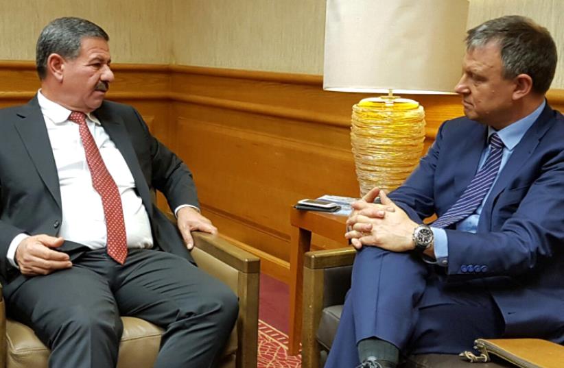 Zionist Union MK Erel Margalit meeting with Jordanian Minister Saad Abu Hammour. (photo credit: Courtesy)
