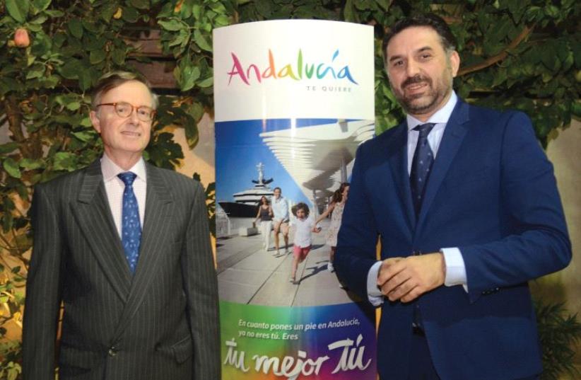 SPANISH AMBASSADOR Fernando Carderera Francisco (left) with Javier Hernandez, tourism minister of Andalusia.  (photo credit: HAGIT SHALEV)